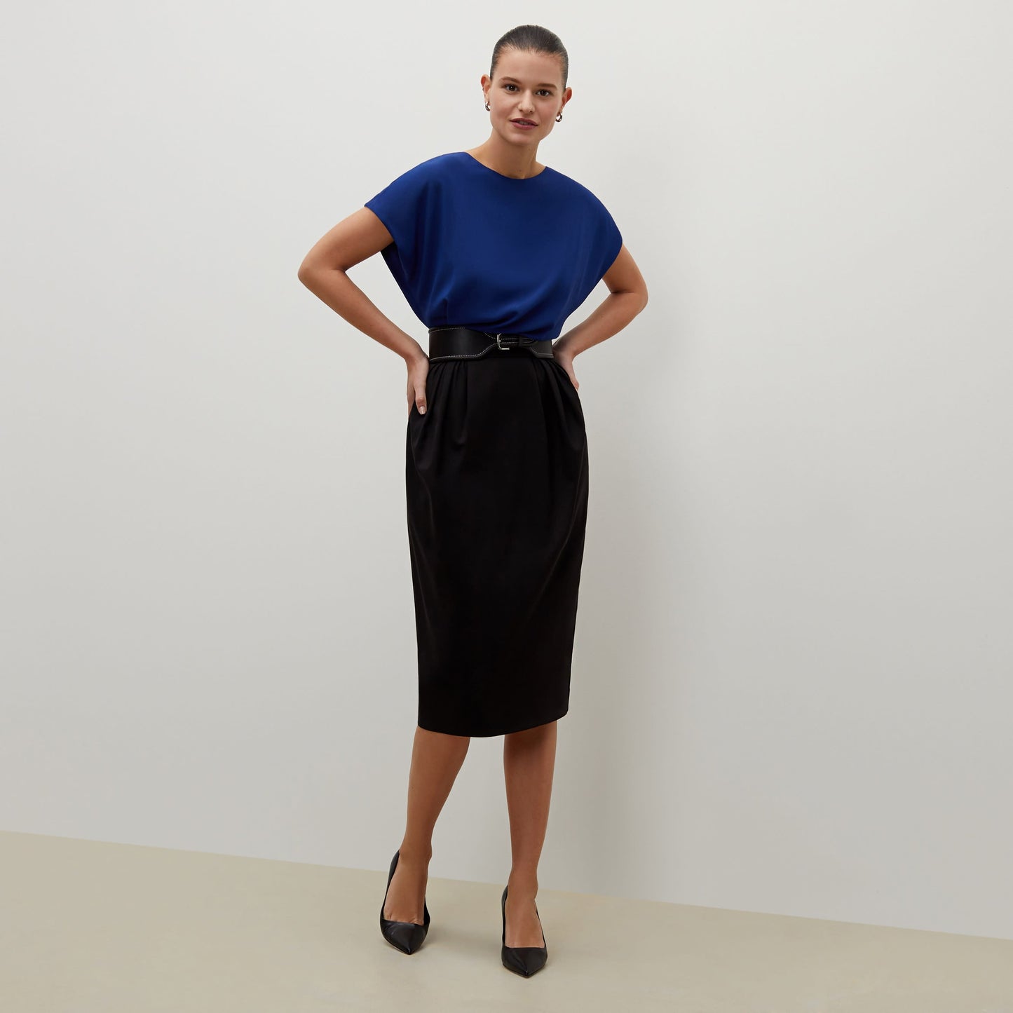 Wide Stitched Belt :: Black