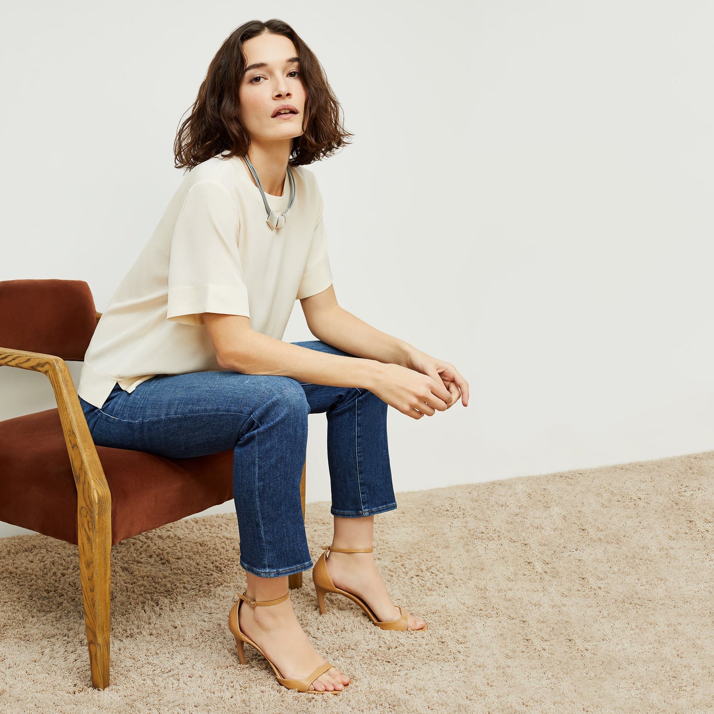 Annika Tee - Washable Silk :: Ivory
