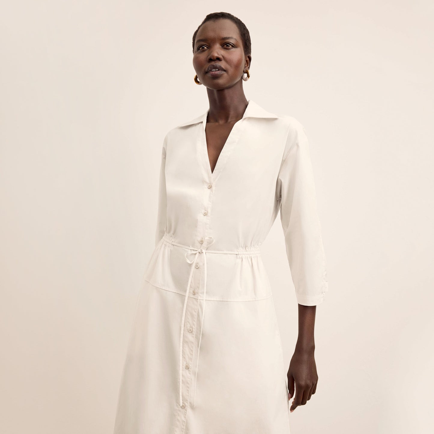Boden Al Fresco Dress - Cotton Poplin :: Eggshell