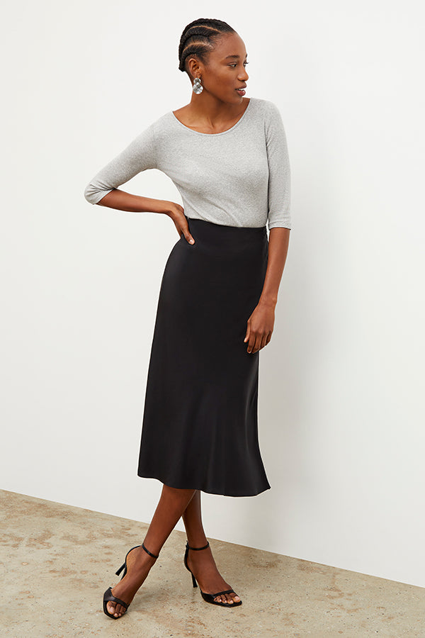 Soyoung T-Shirt - Ribbed Pima Cotton :: Gray Melange