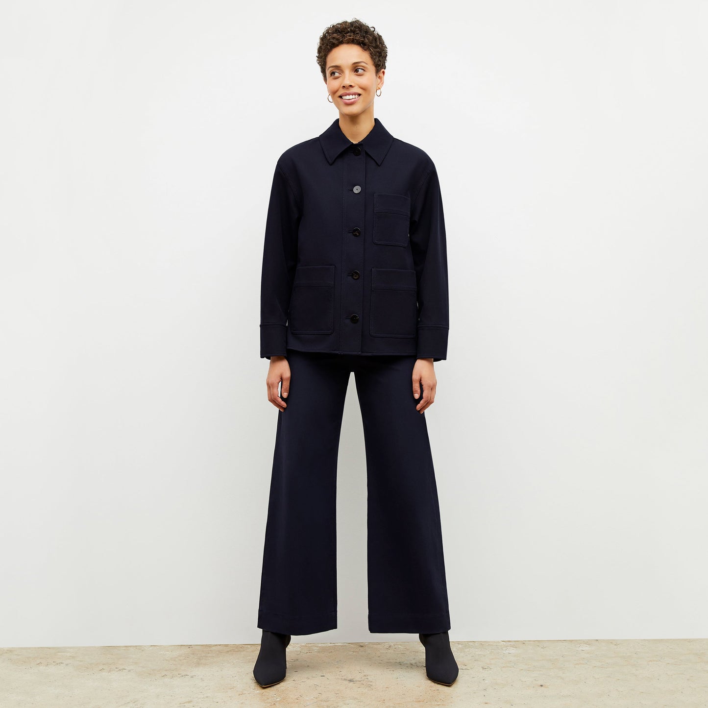 Steffi Jacket - Eco Better Than Denim with Sherpa :: Ink