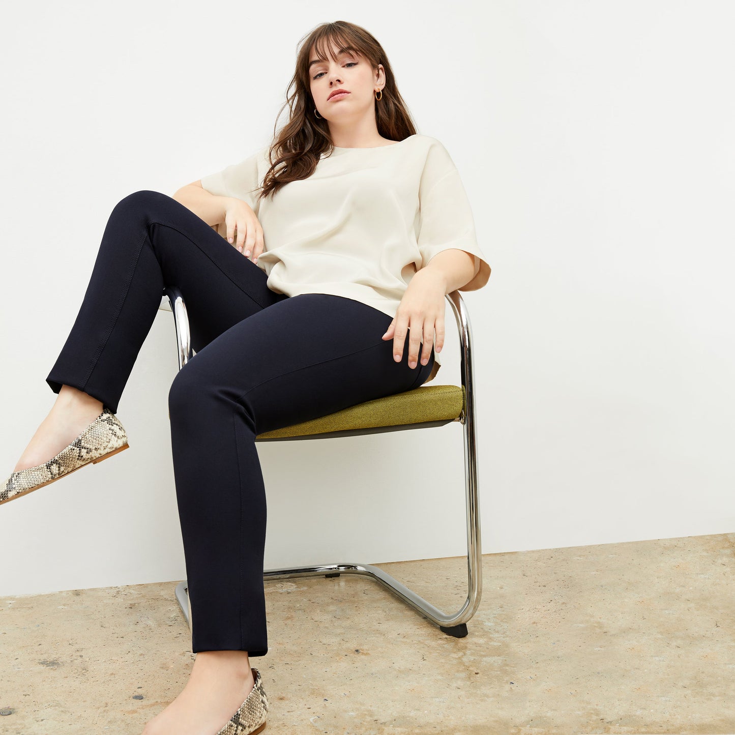 Annika Tee - Washable Silk :: Ivory