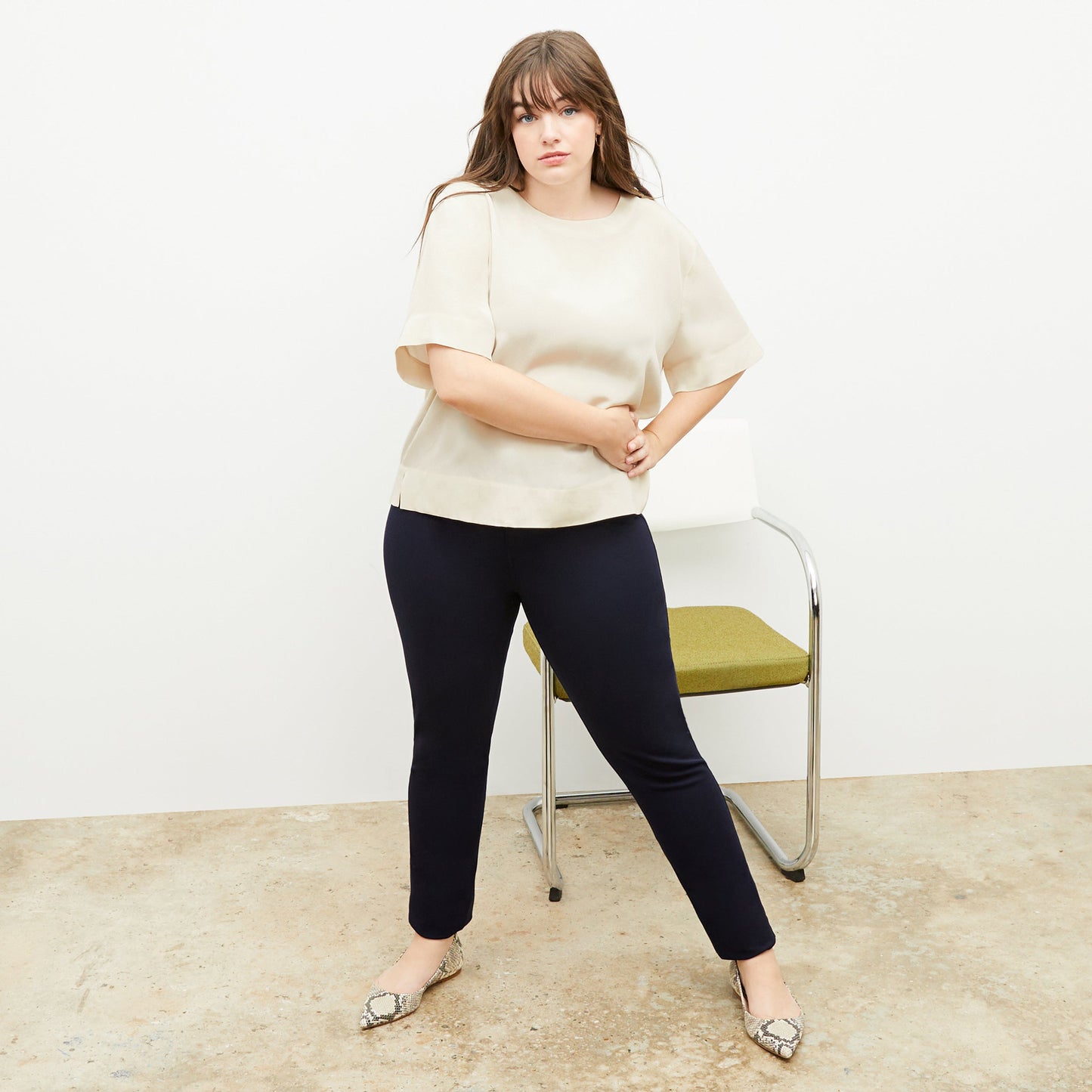 Annika Tee - Washable Silk :: Ivory
