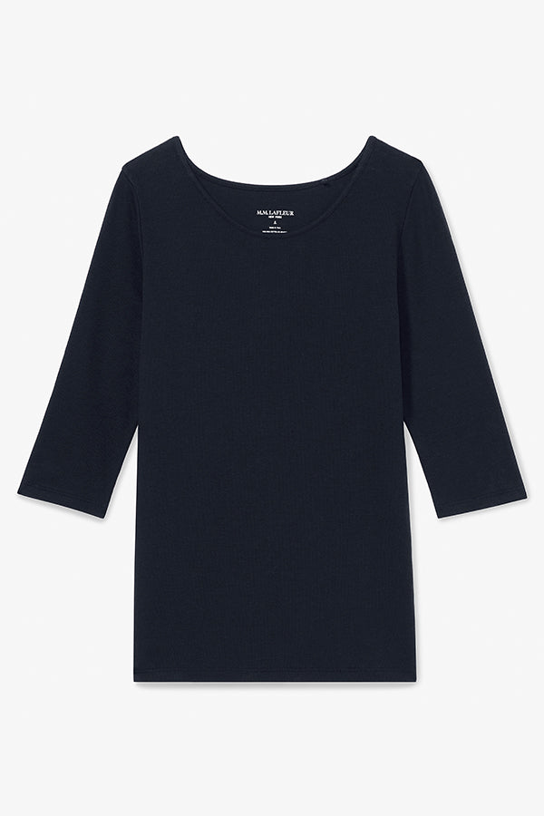 Soyoung T-Shirt - Ribbed Pima Cotton :: Galaxy Blue