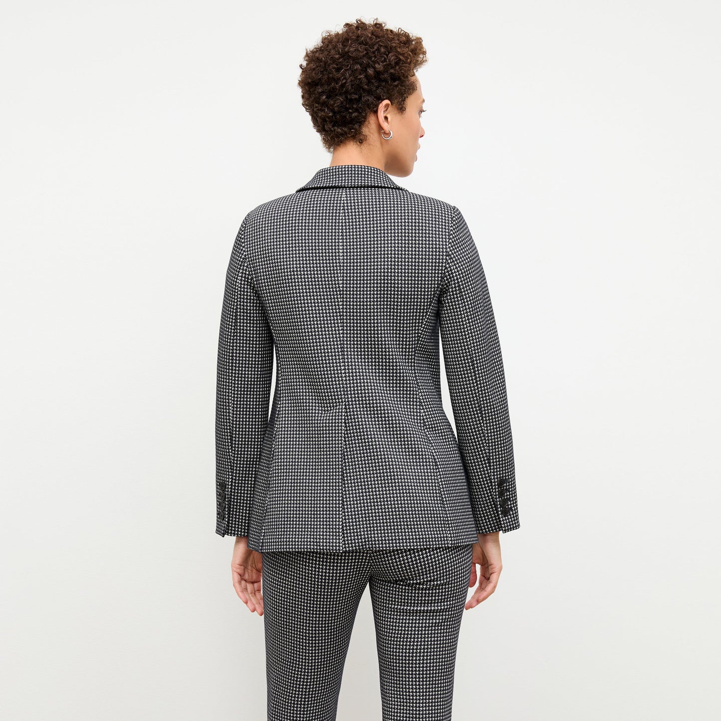Yiyan Blazer - Stretch Houndstooth :: Black/White