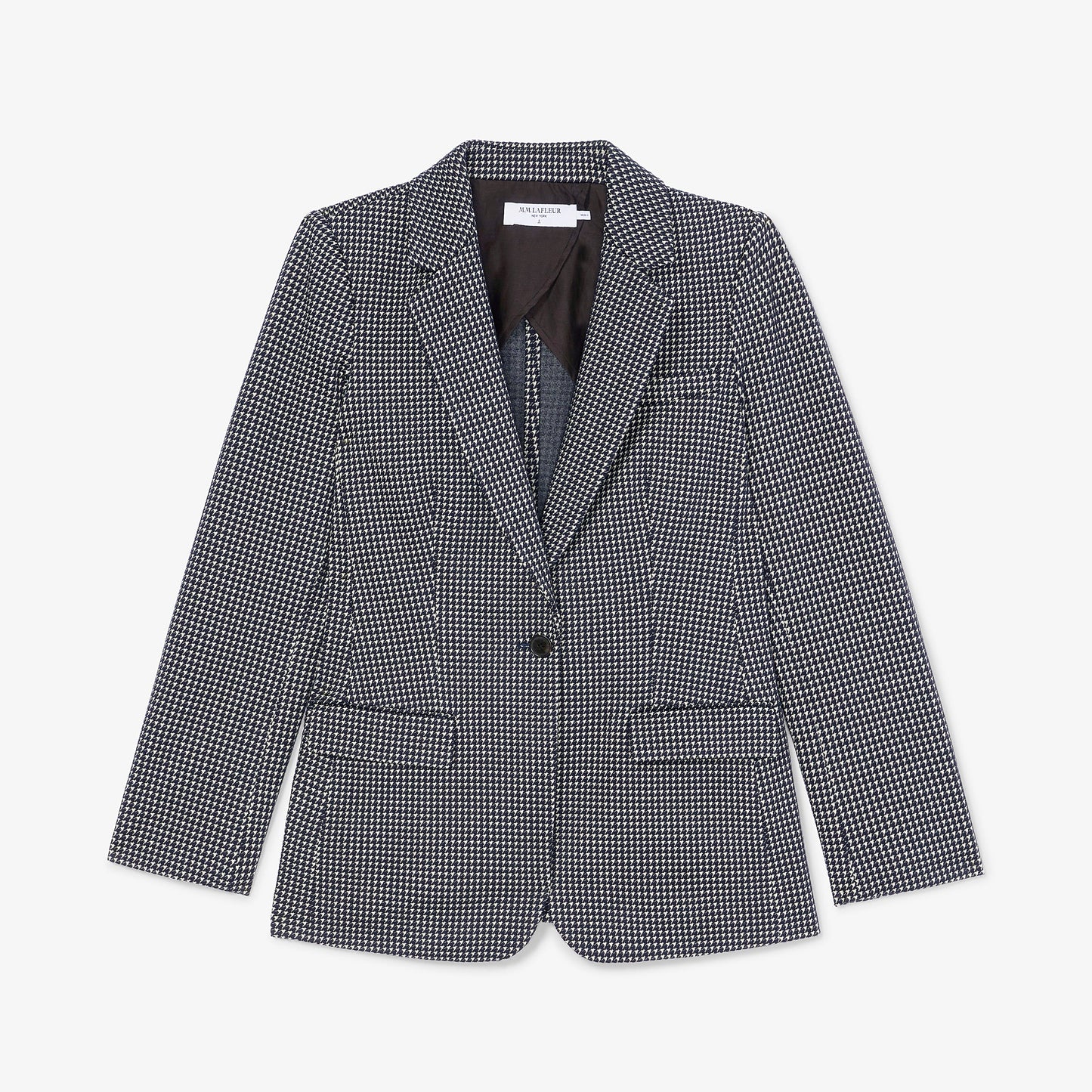 Yiyan Blazer - Stretch Houndstooth :: Black/White