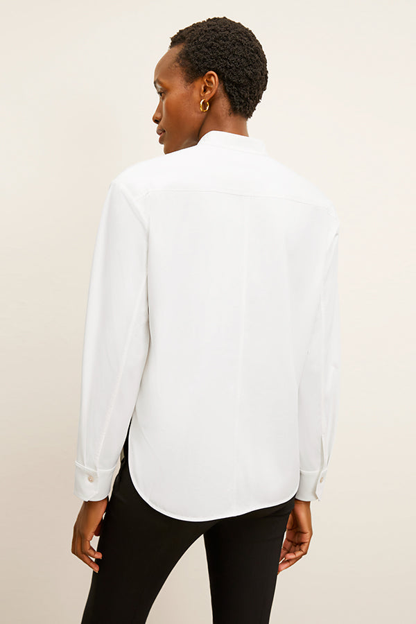 Tonya Top - Knit Poplin :: White