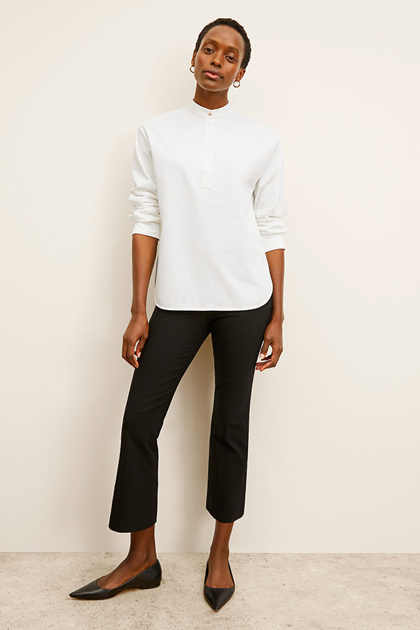 Tonya Top - Knit Poplin :: White