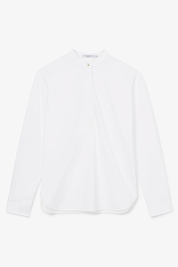 Tonya Top - Knit Poplin :: White