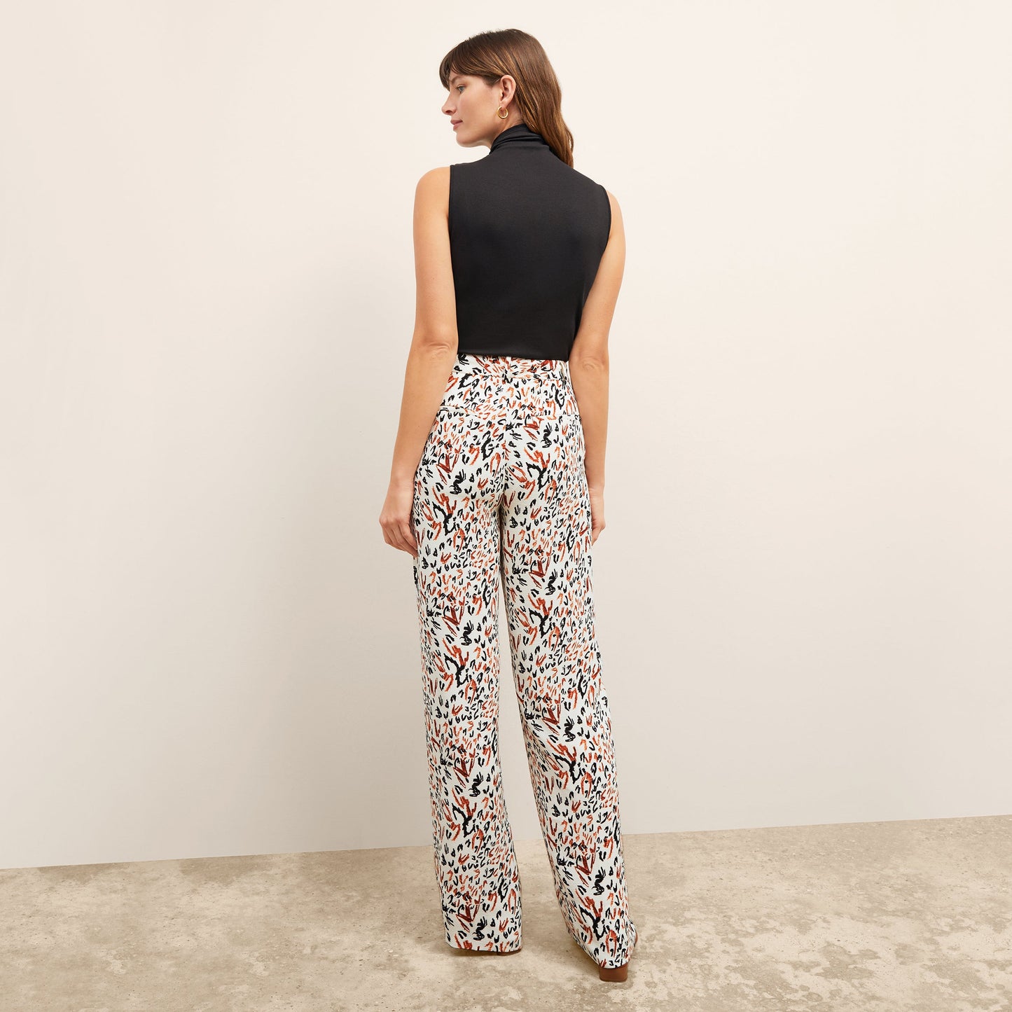 Tinsley Wide-Leg Trouser - Pebble Crepe :: Leopard Sketch
