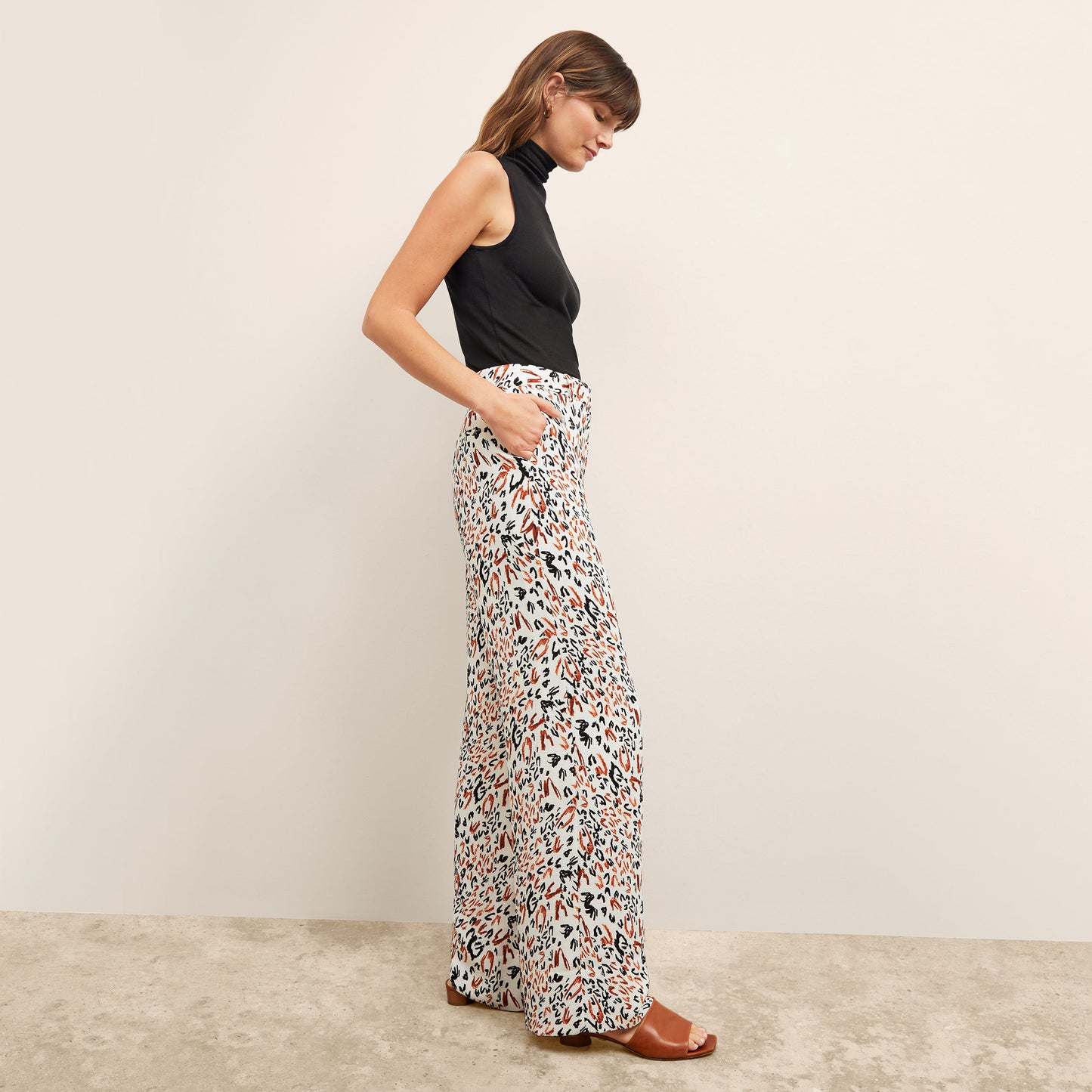Tinsley Wide-Leg Trouser - Pebble Crepe :: Leopard Sketch