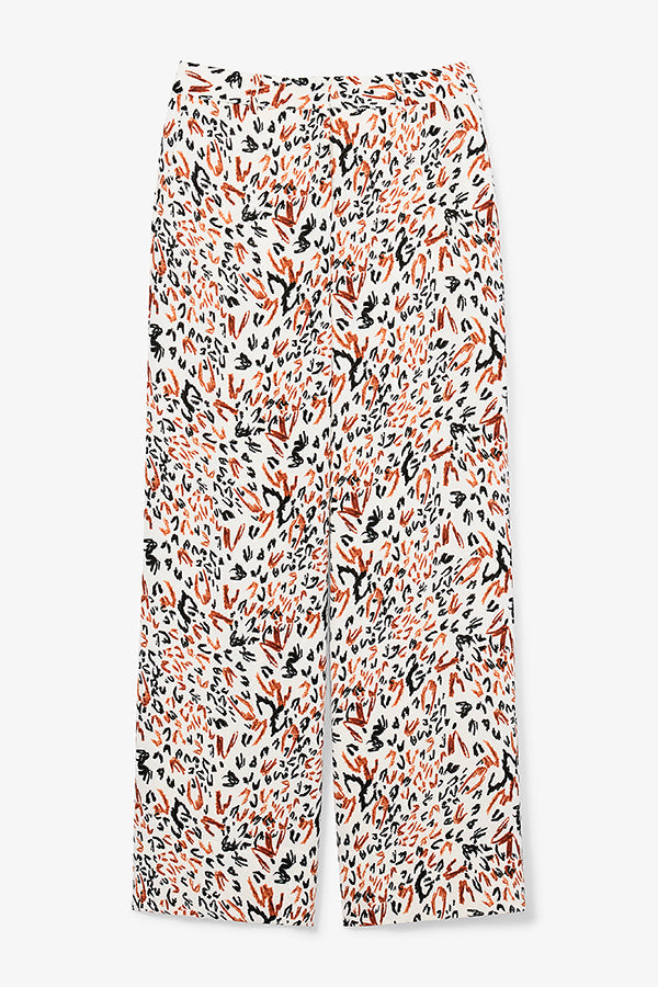 Tinsley Wide-Leg Trouser - Pebble Crepe :: Leopard Sketch