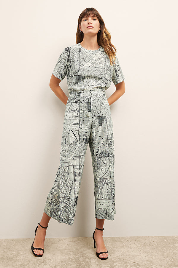 Zhou Culotte - Washable Silk :: Borough Print