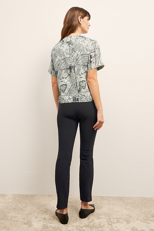 Annika Tee - Washable Silk :: Borough Print