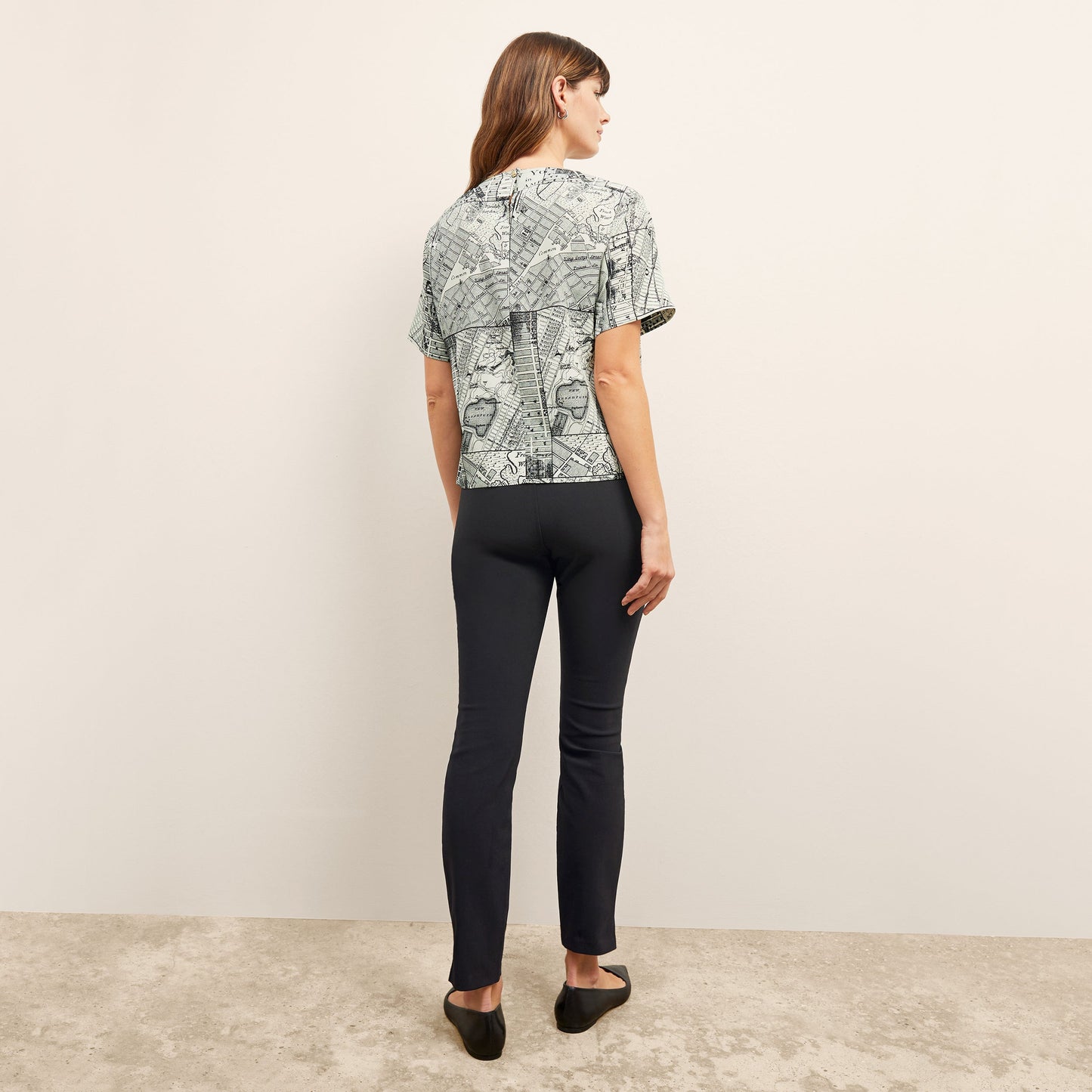 Annika Tee - Washable Silk :: Borough Print