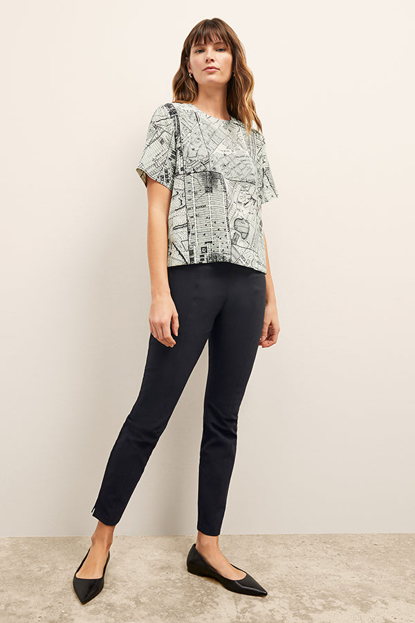 Annika Tee - Washable Silk :: Borough Print