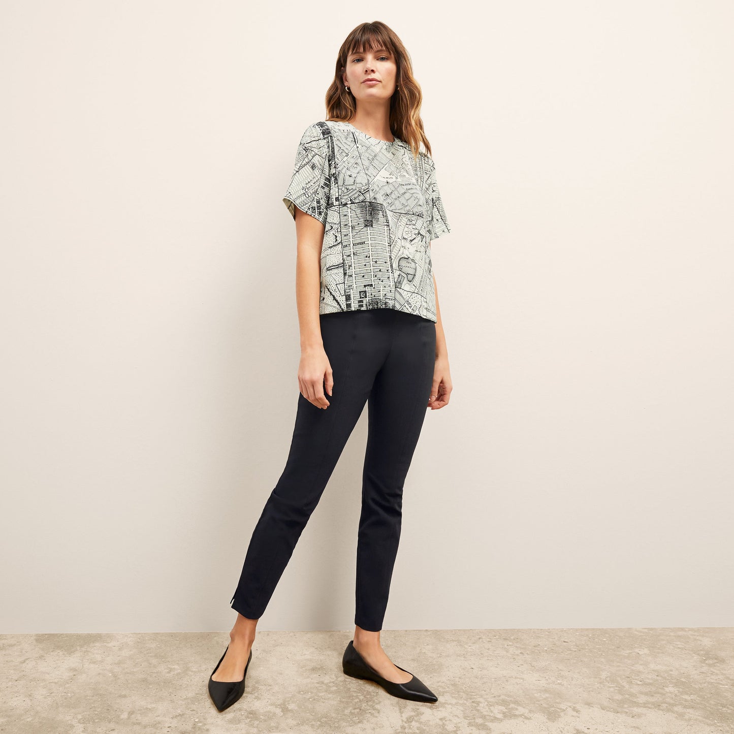 Annika Tee - Washable Silk :: Borough Print