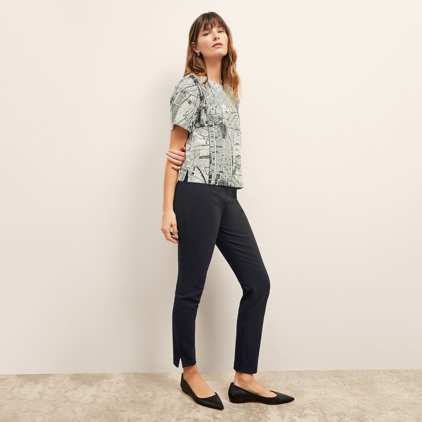 Annika Tee - Washable Silk :: Borough Print