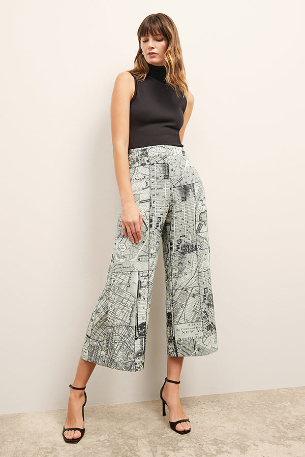 Zhou Culotte - Washable Silk :: Borough Print