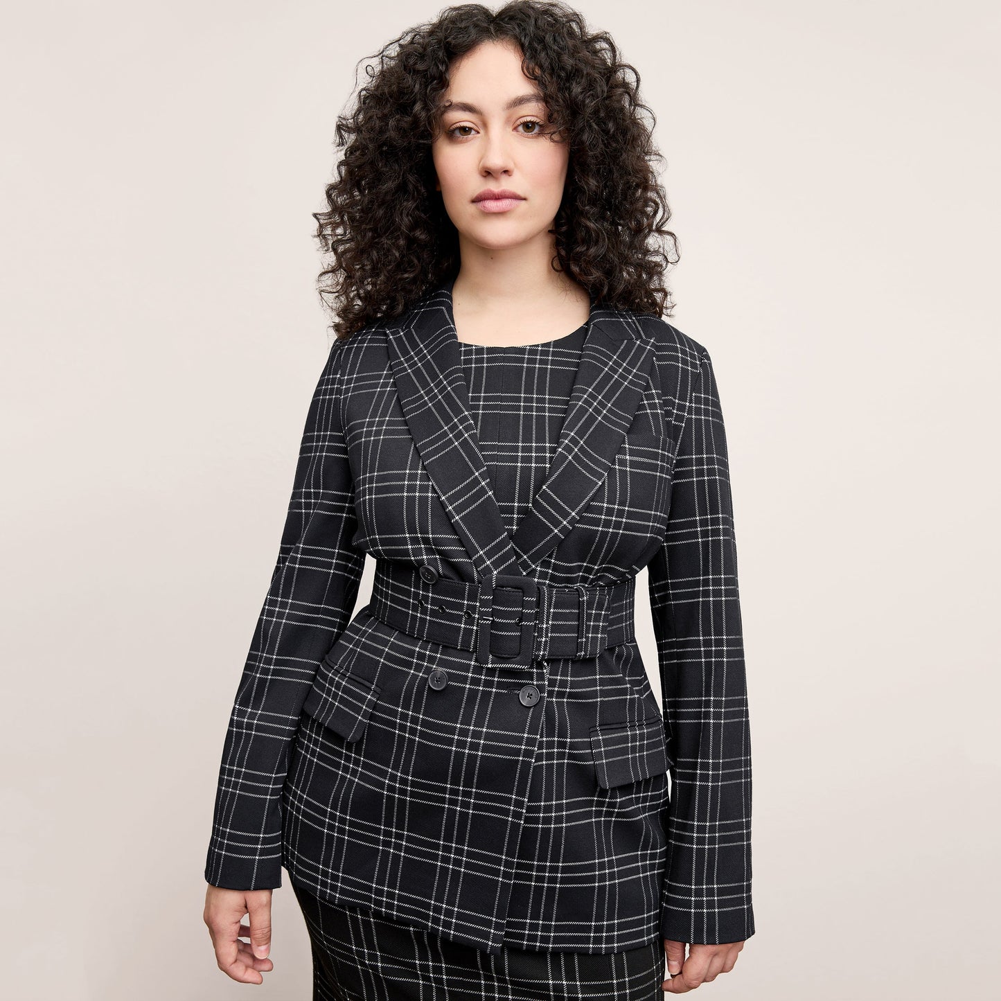 Ashtin Dress - Knit Suiting :: Plaid