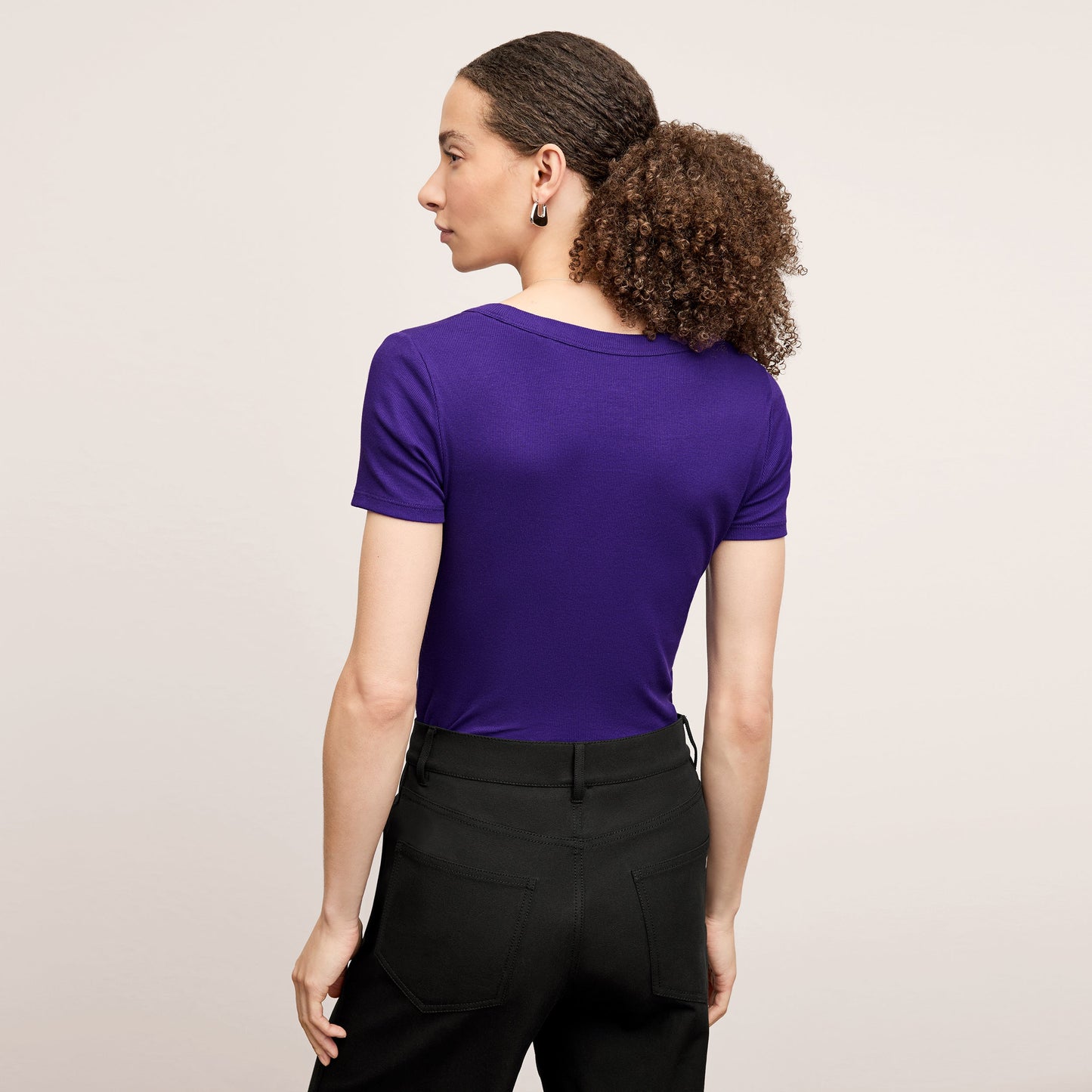 Avi Scoopneck T-Shirt - Organic Ribbed Pima Cotton :: Ube