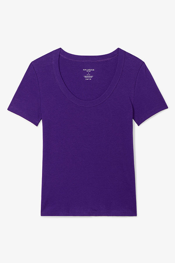 Avi Scoopneck T-Shirt - Organic Ribbed Pima Cotton :: Ube