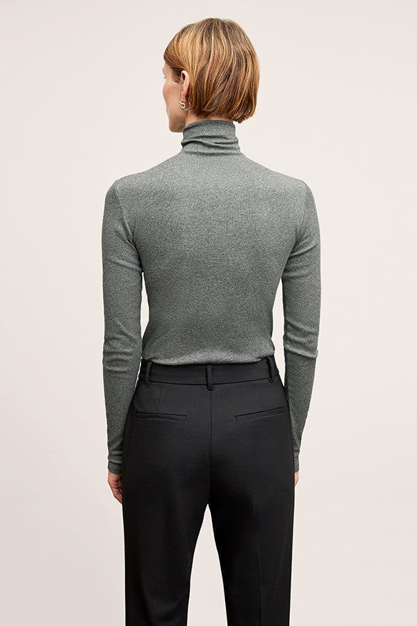 Axam Layering Turtleneck - Organic Ribbed Pima Cotton :: Charcoal
