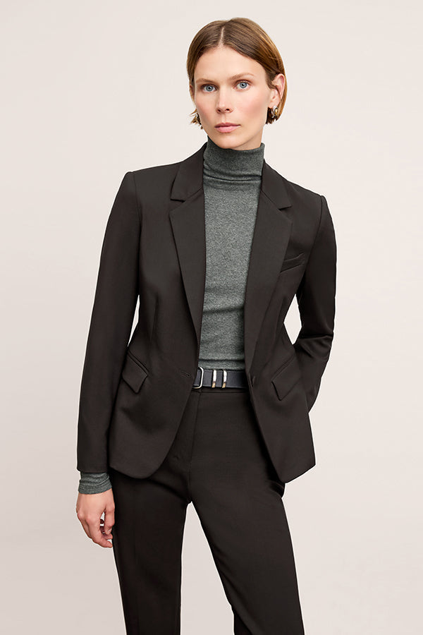 Axam Layering Turtleneck - Organic Ribbed Pima Cotton :: Charcoal