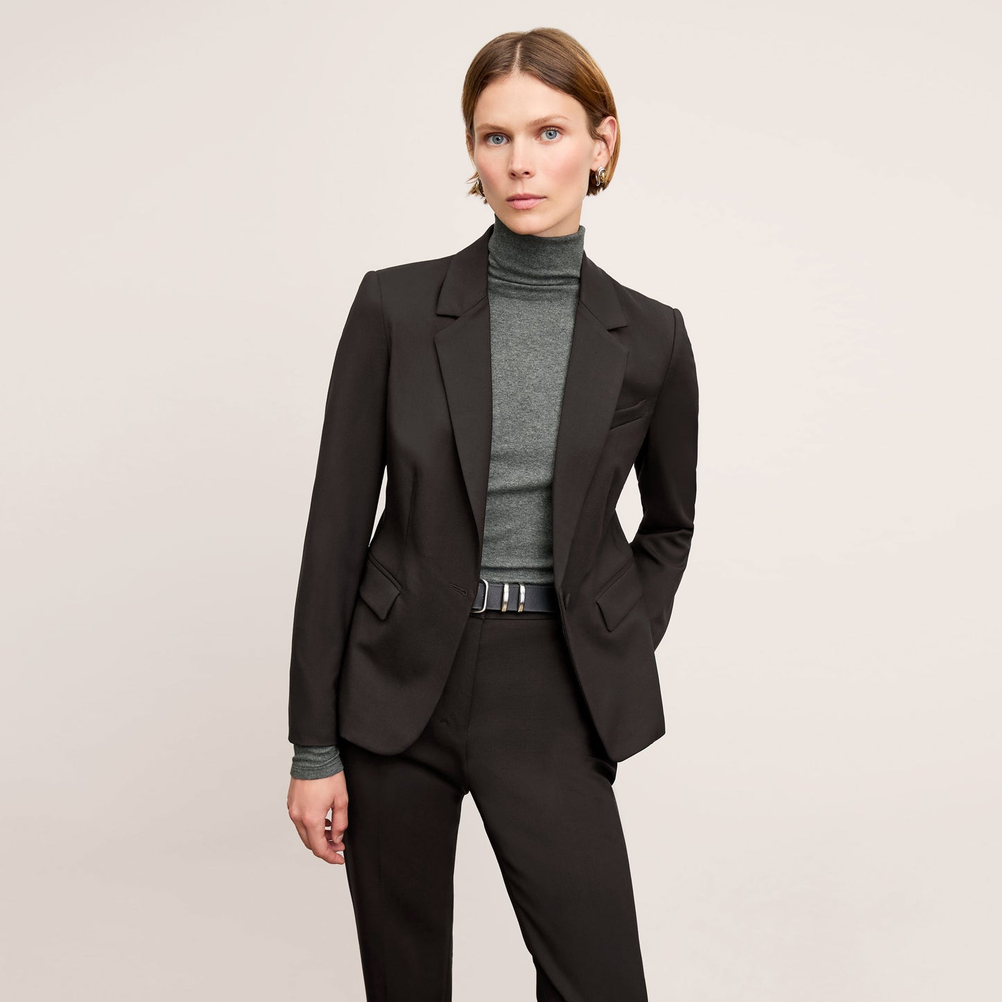 Axam Layering Turtleneck - Organic Ribbed Pima Cotton :: Charcoal