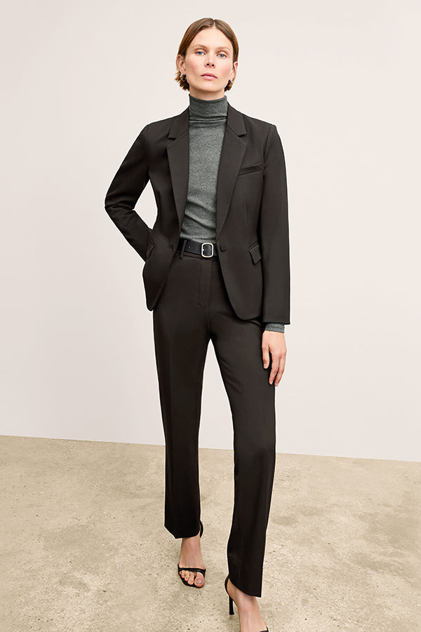 Axam Layering Turtleneck - Organic Ribbed Pima Cotton :: Charcoal