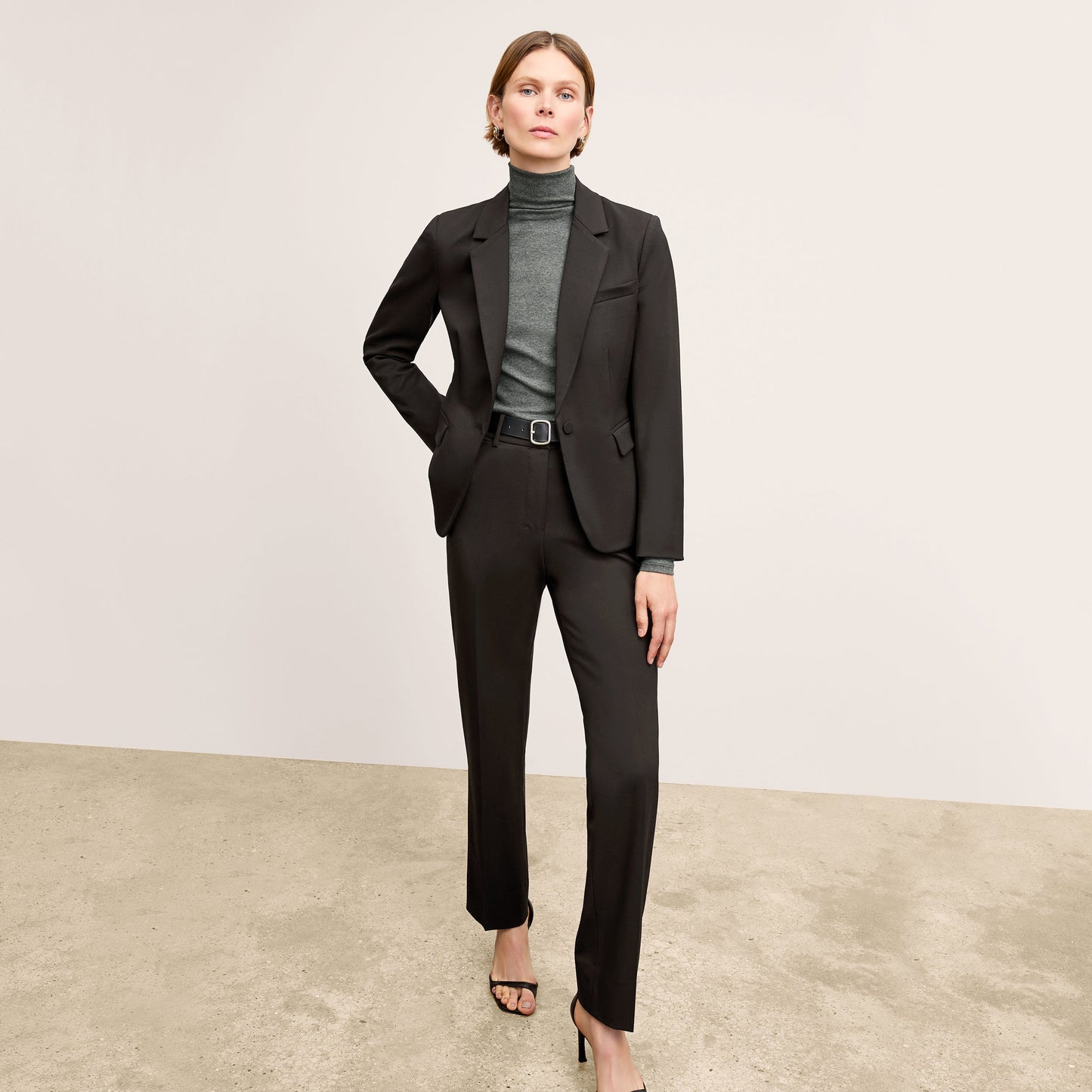Axam Layering Turtleneck - Organic Ribbed Pima Cotton :: Charcoal