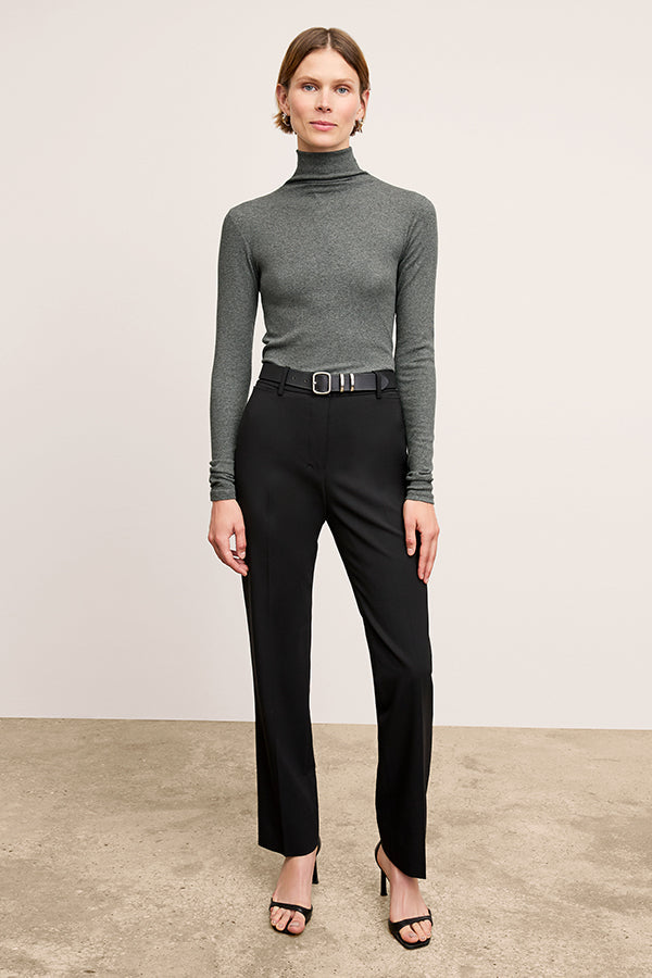 Axam Layering Turtleneck - Organic Ribbed Pima Cotton :: Charcoal