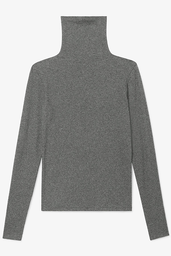 Axam Layering Turtleneck - Organic Ribbed Pima Cotton :: Charcoal