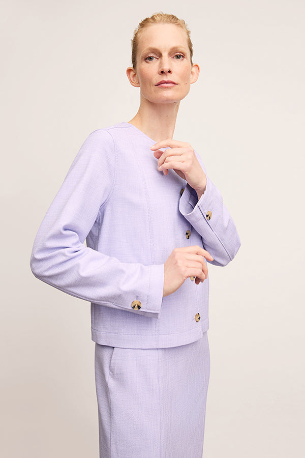 Aniya Jacket - Stretch Tweed :: Lilac/Ivory