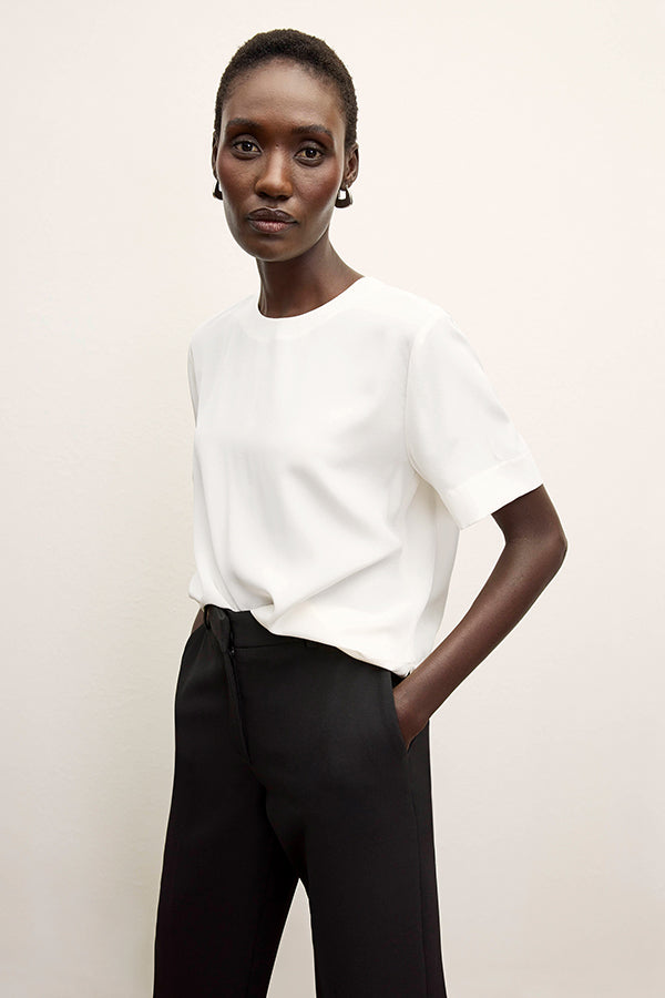 Annika Tee - Washable Silk :: Ivory