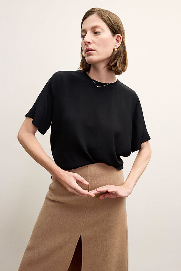 Annika Tee - Washable Silk :: Black