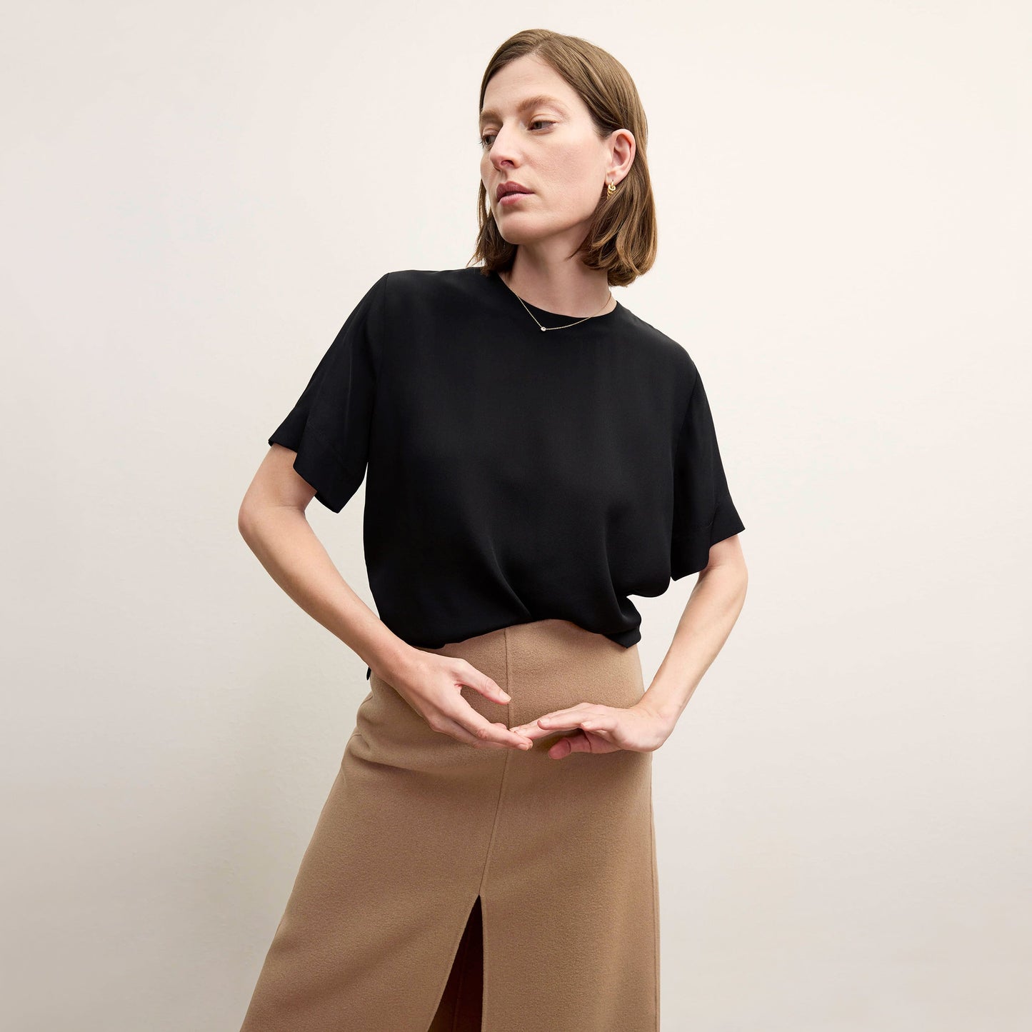 Annika Tee - Washable Silk :: Black