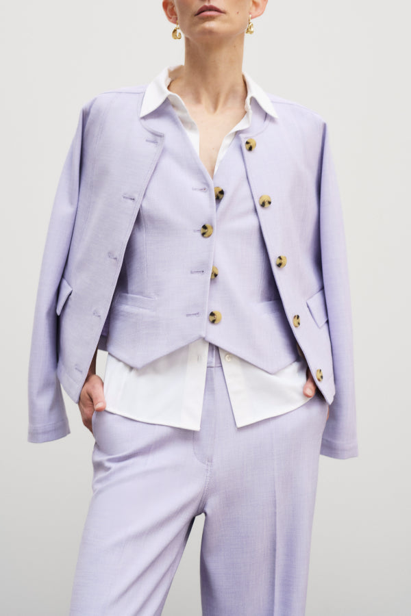 Aniya Jacket - Stretch Tweed :: Lilac/Ivory