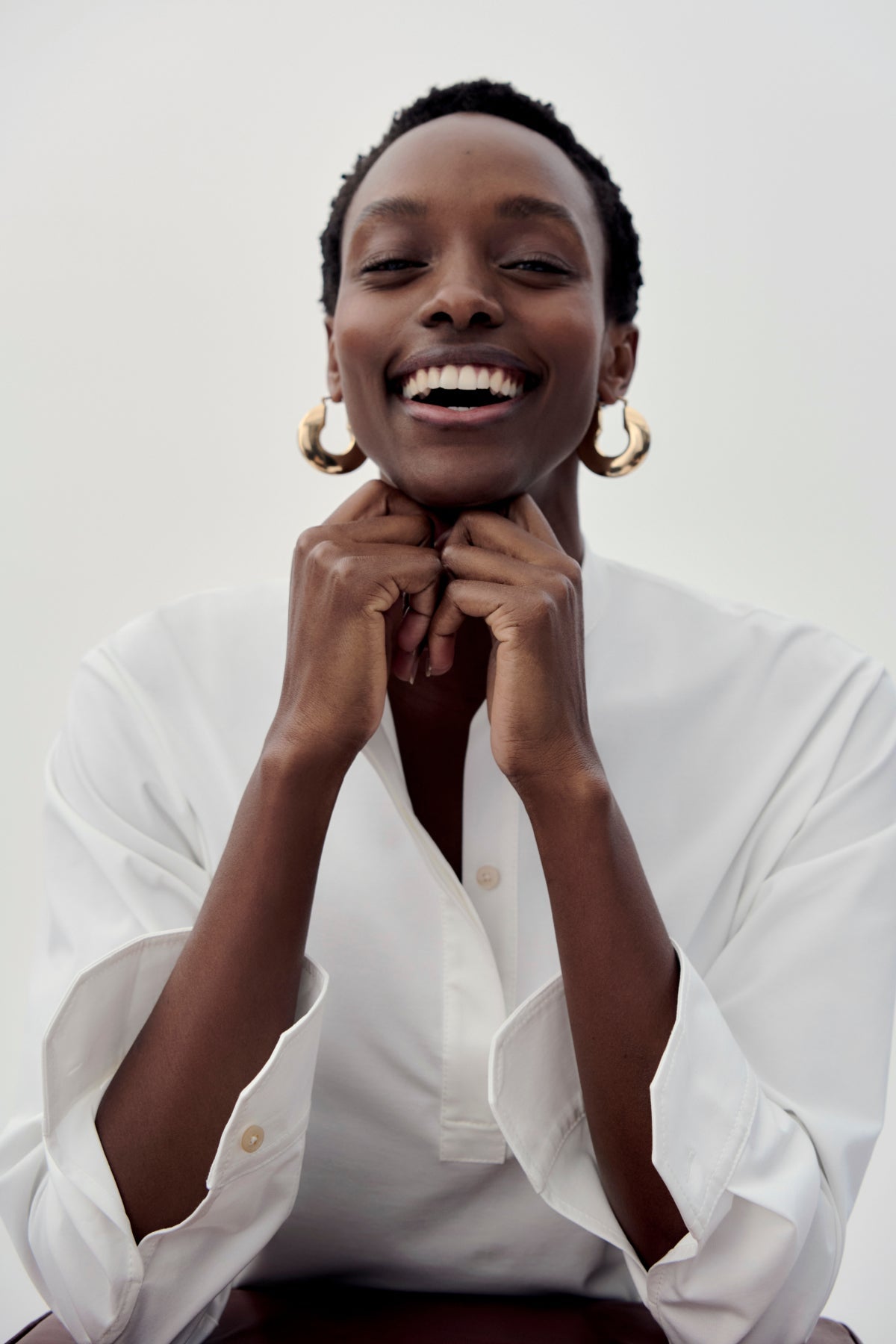 Tonya Top - Knit Poplin :: White