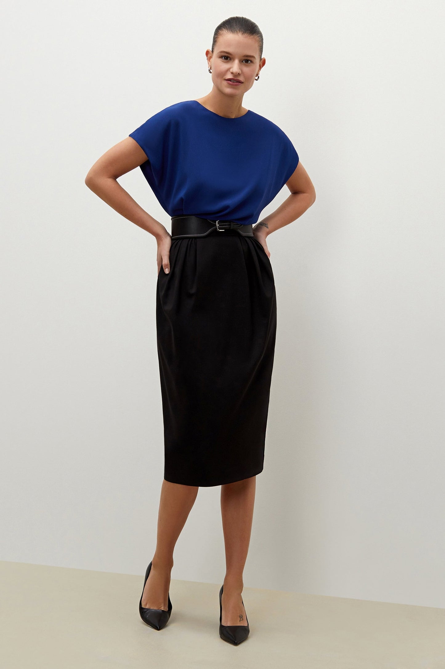 Wide Stitched Belt :: Black