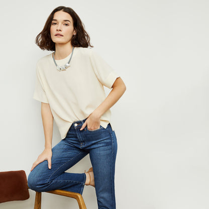 Annika Tee - Washable Silk :: Ivory