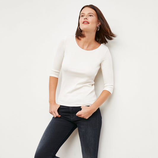Soyoung T-Shirt - Organic Ribbed Pima Cotton :: Ivory