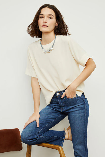 Annika Tee - Washable Silk :: Ivory
