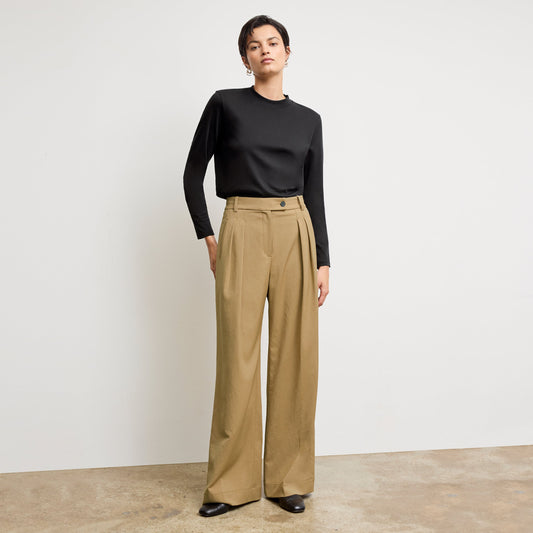 Bia Pleated Trouser - Air Twill :: Macaroon