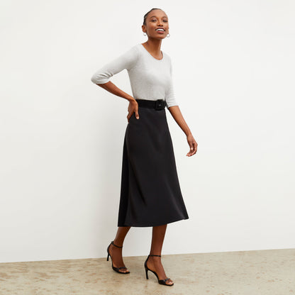 Soyoung T-Shirt - Ribbed Pima Cotton :: Gray Melange