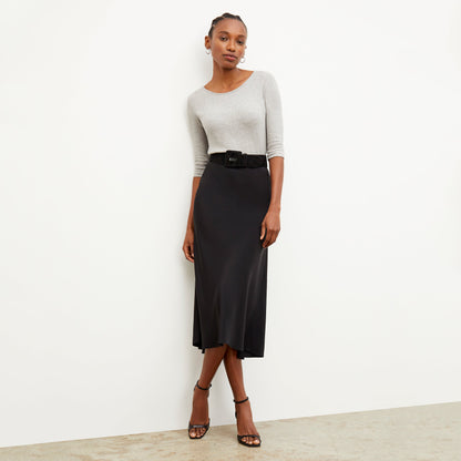 Soyoung T-Shirt - Ribbed Pima Cotton :: Gray Melange