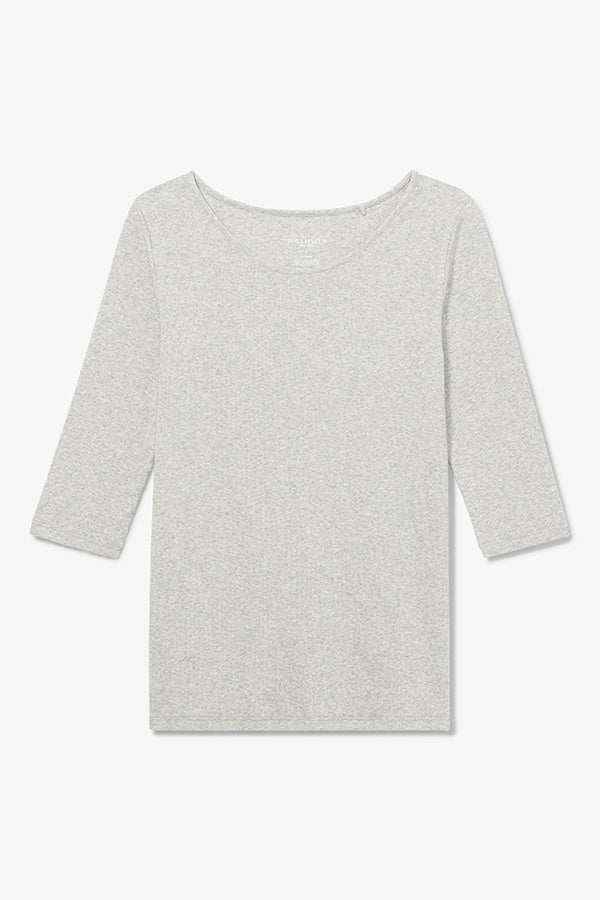 Soyoung T-Shirt - Ribbed Pima Cotton :: Gray Melange