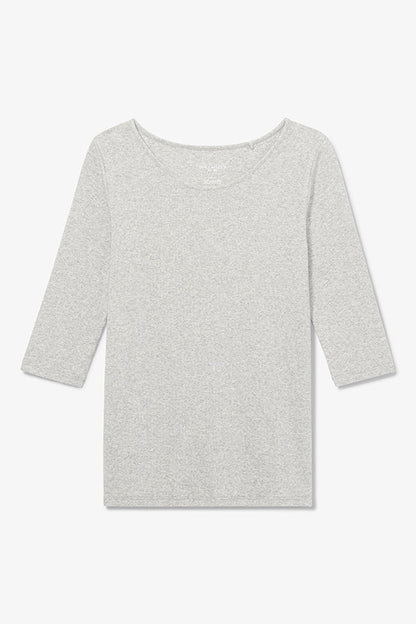 Soyoung T-Shirt - Ribbed Pima Cotton :: Gray Melange
