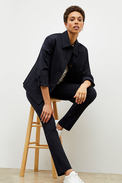 Steffi Jacket - Eco Better Than Denim with Sherpa :: Ink