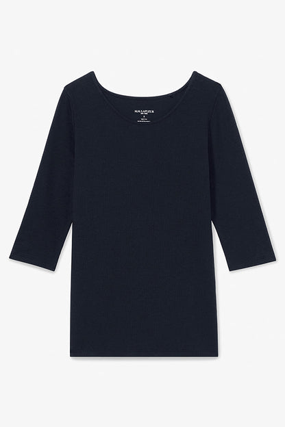 Soyoung T-Shirt - Ribbed Pima Cotton :: Galaxy Blue